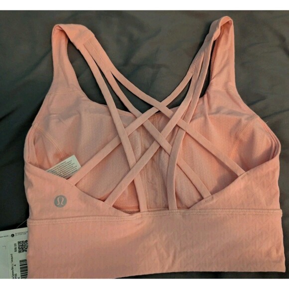 Lululemon Free to Be Serene Longline Bra Pink Jacquard Size 4 NWT C/D Cup NEW - Picture 4 of 16